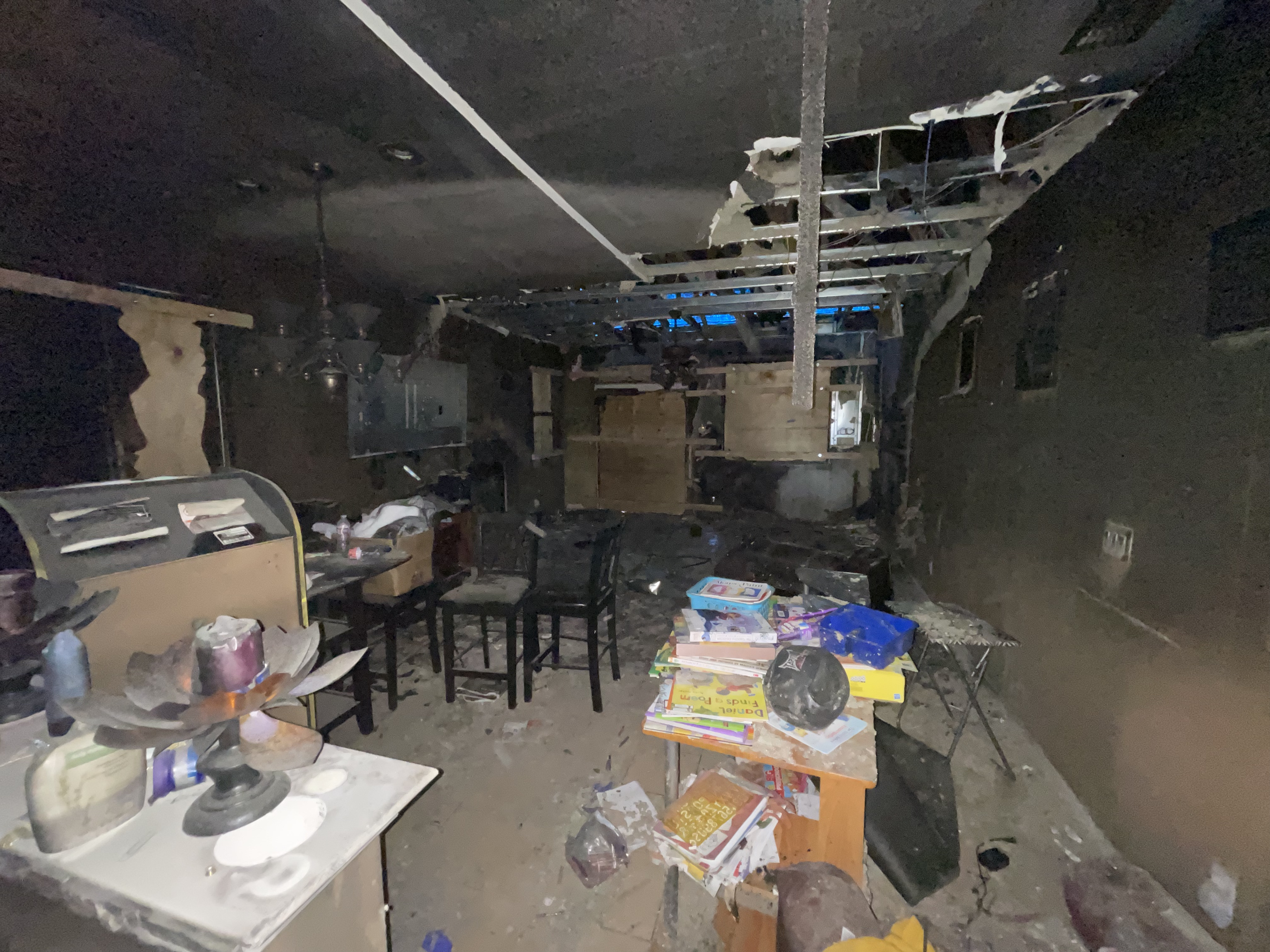 Dining area Smoke and Fire Damage Photo