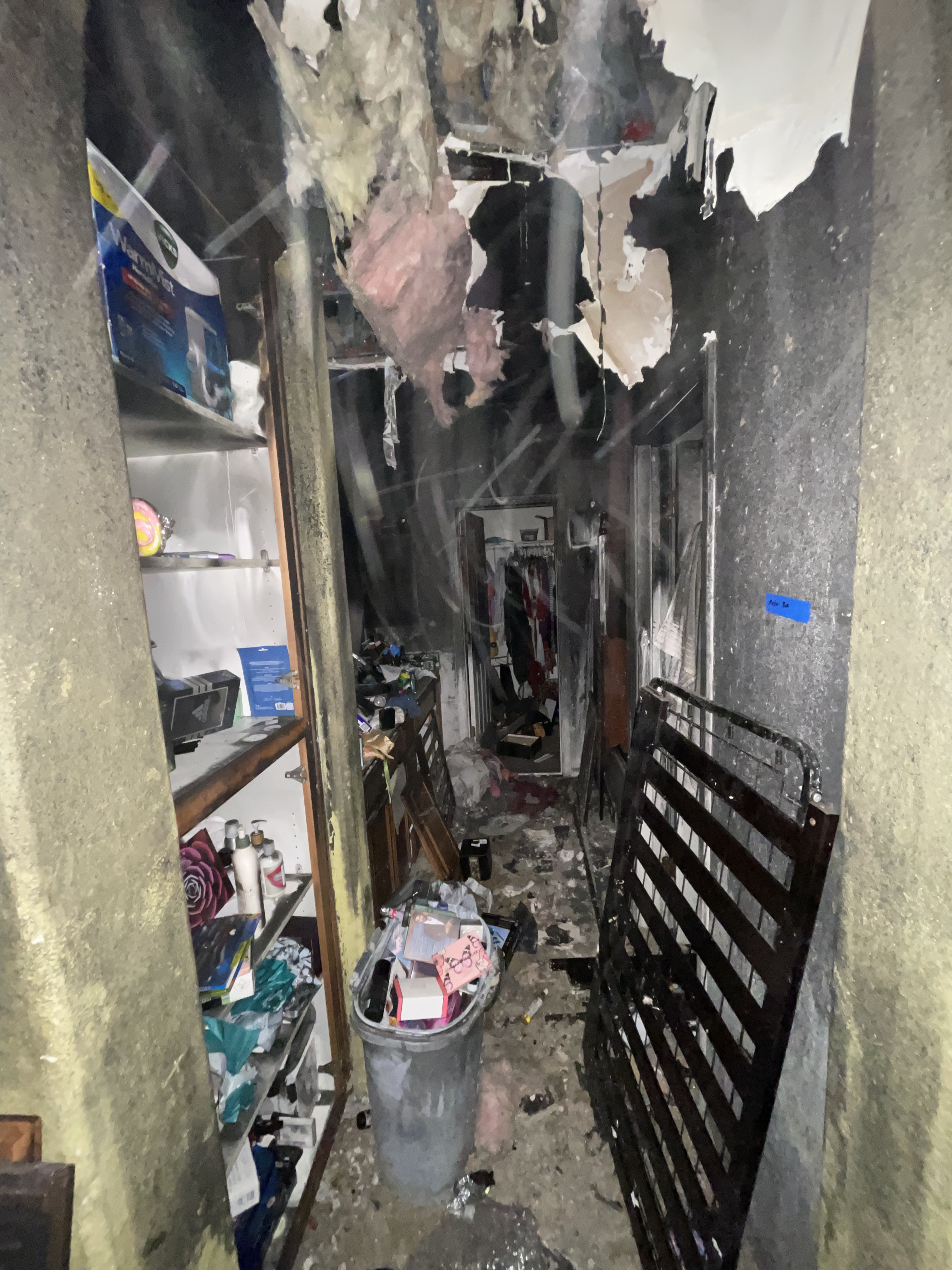 Hallway Fire Damage Photo