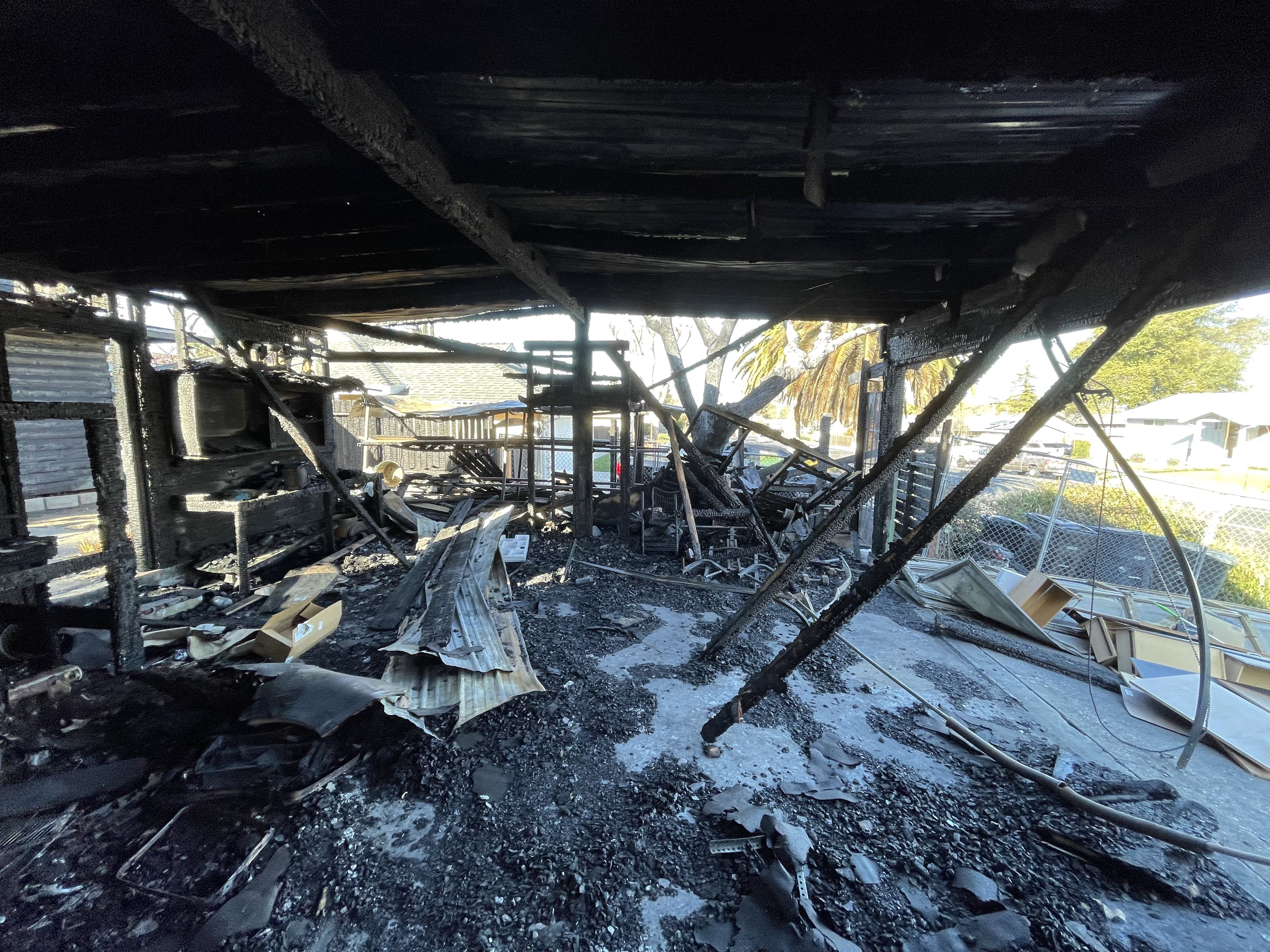INTERIOR OF GARAGE, FIRE DAMAGE Photo